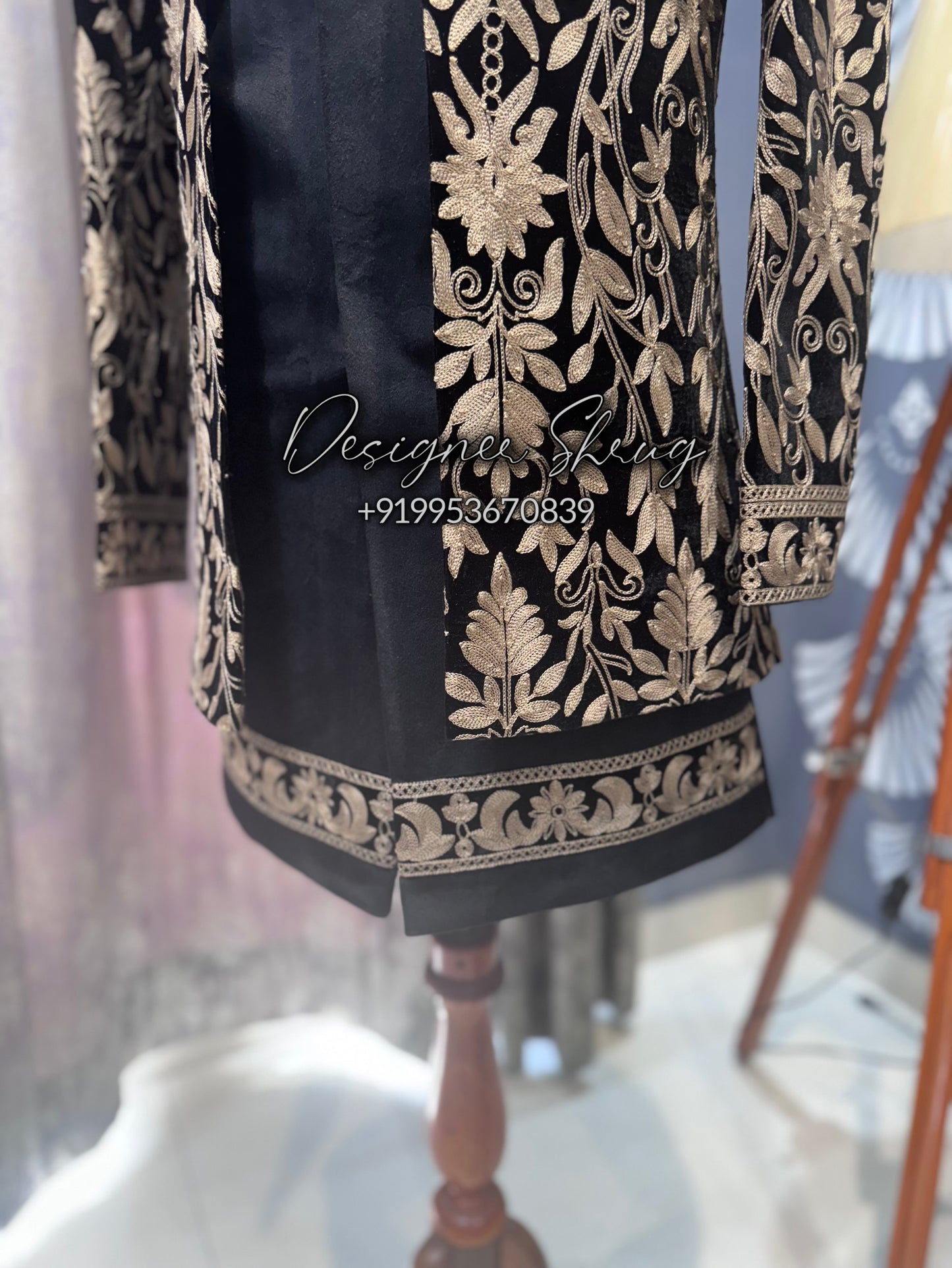 Black Golden antique shrug set for men