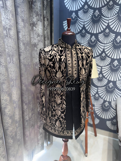 Black Golden antique shrug set for men