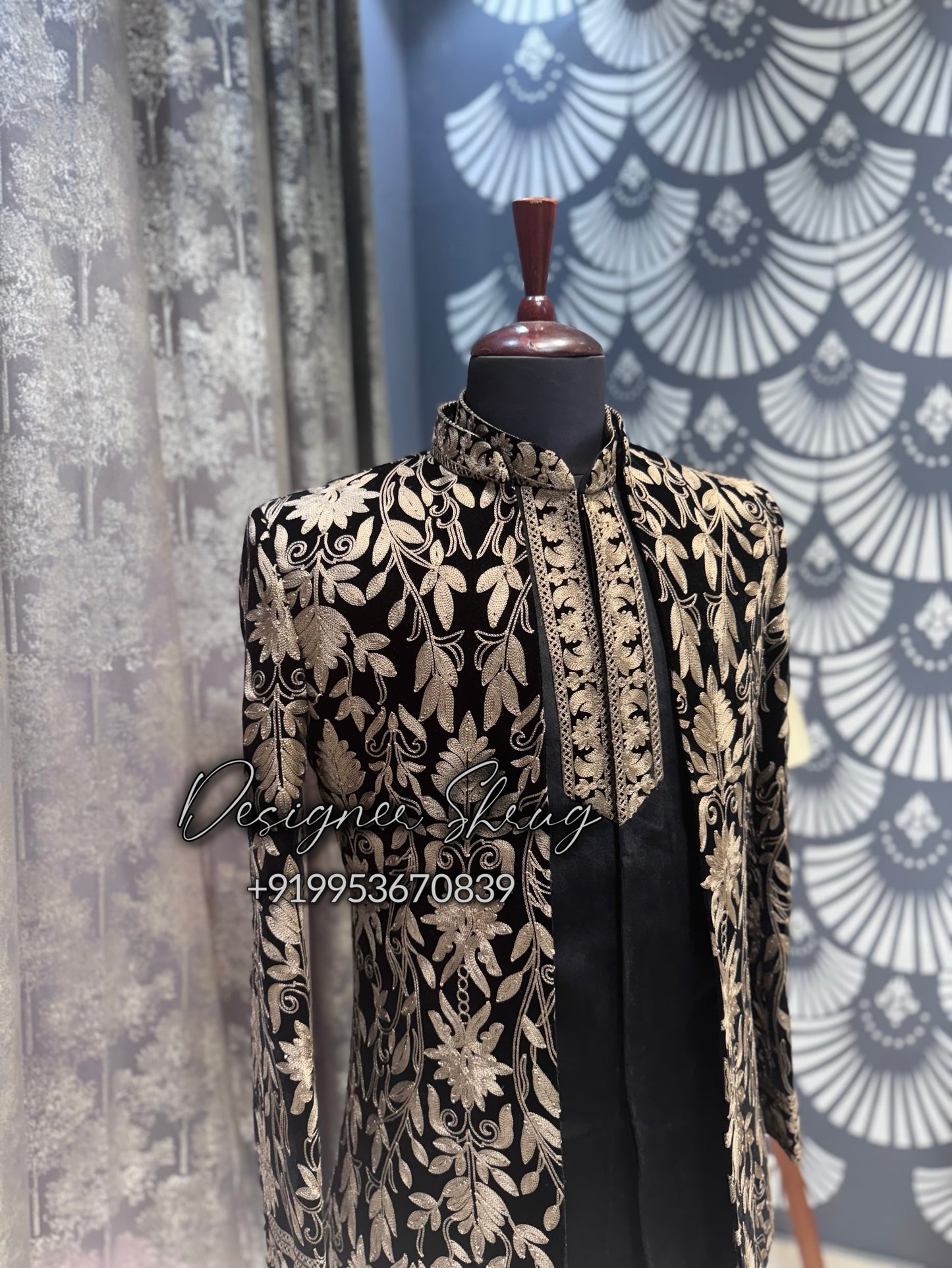 Black Golden antique shrug set for men