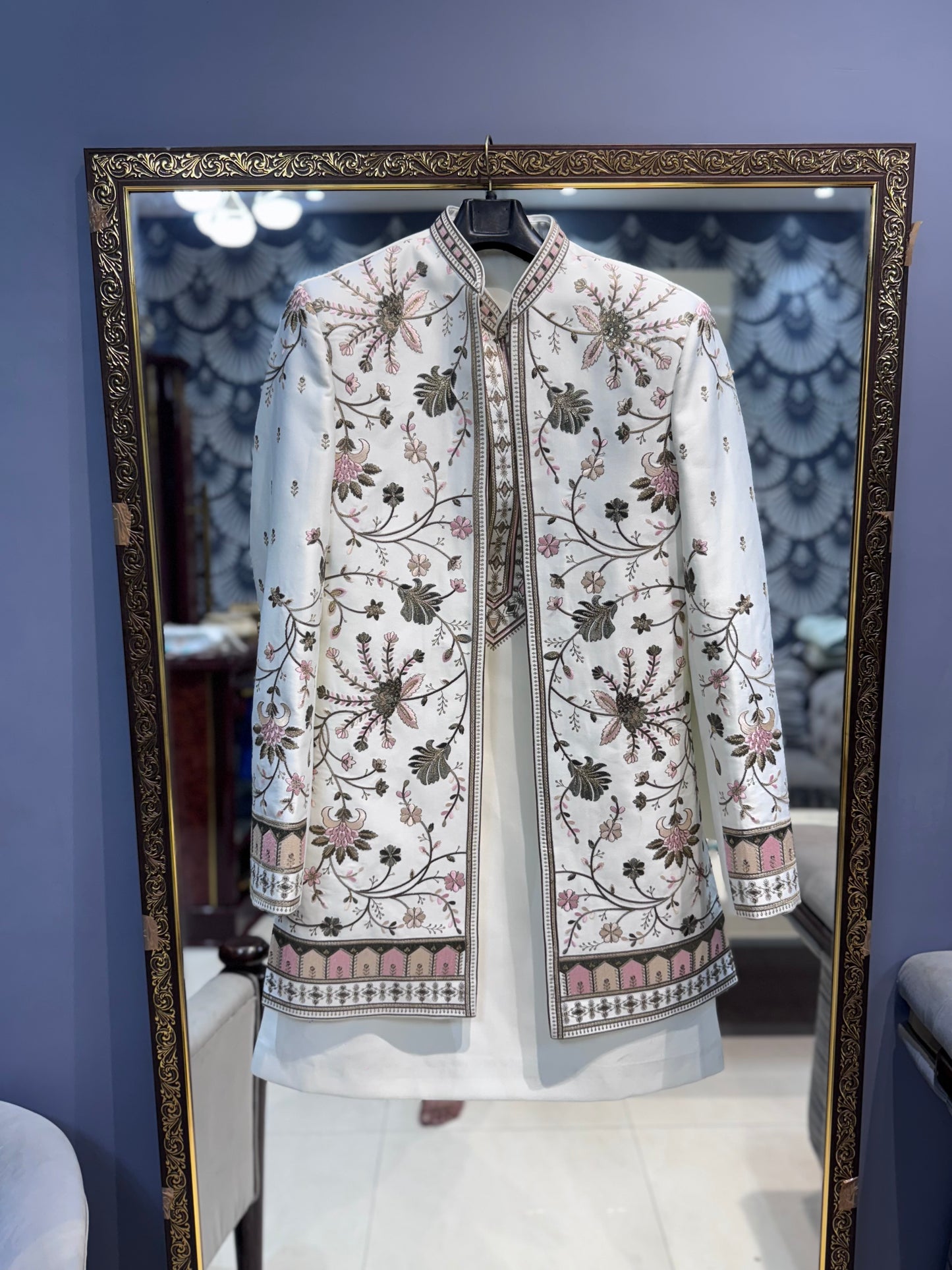 Ivory Threadwork Designer embroidery pastel shrug set