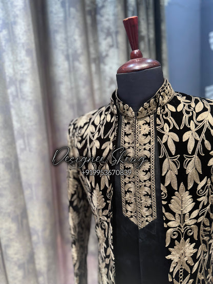 Black Golden antique shrug set for men